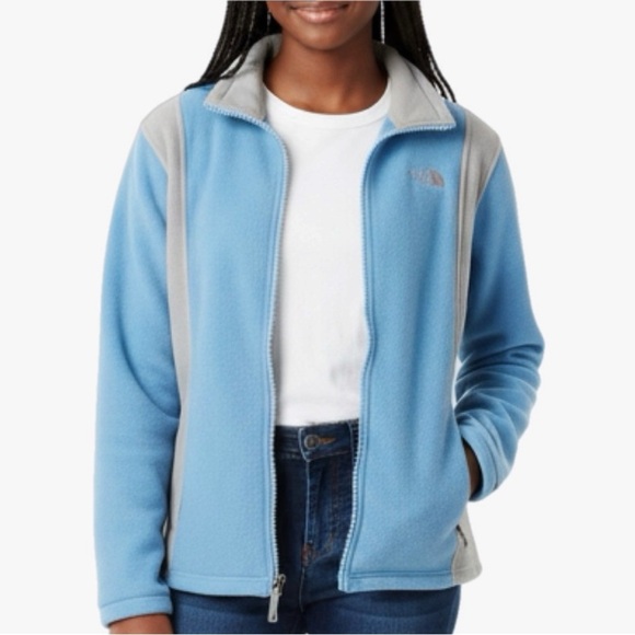 The North Face Baby Blue Fleece Jacket Girls Sz L - Picture 1 of 11